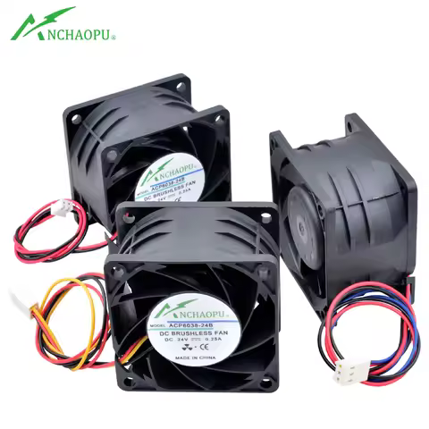 ACP6038-24B 6cm 60mm Fan 60x60x38mm DC24V 0.25A Dual Ball Bearing Cooling Fan for Server Power Frequ
