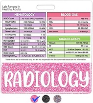 Plifal LAB Values Reference Card with Radiology Badge Buddy - Horizontal LAB Ranges Draw Medical Dat