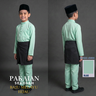 CY 346BM (Hijau) Baju Melayu Hijau Sekolah Rendah Menengah Sepasang Budak Lelaki Pengawas Agama Kafa