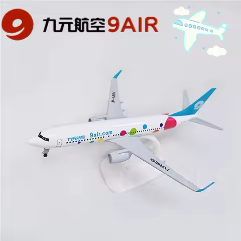 1/400 Scale Plane 9air.com Airways B737 Metal Alloy 20cm Model With Stand Replica Aircraft Airplane 