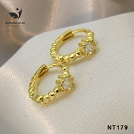 Morning Star 2022 Arrival Gold Plated / 925 Italy Silver Elegant Clip Earrings NT179