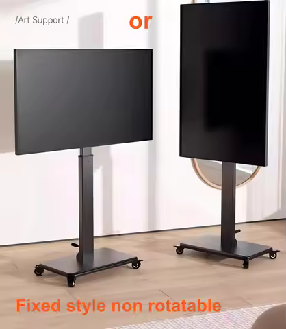 Rolling Floor TV Stand,Universal Mobile TV Cart for 26-65 inch TVs up to 110 lbs, Height Adjustable 