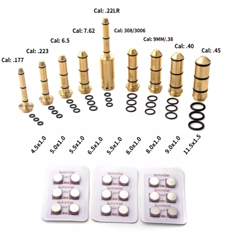 End Barrel Laser Boresighter Kit .22/.177/223/6.5/7.62/308/9MM/38/40/45 Pistol Rifle Red Laser Colli