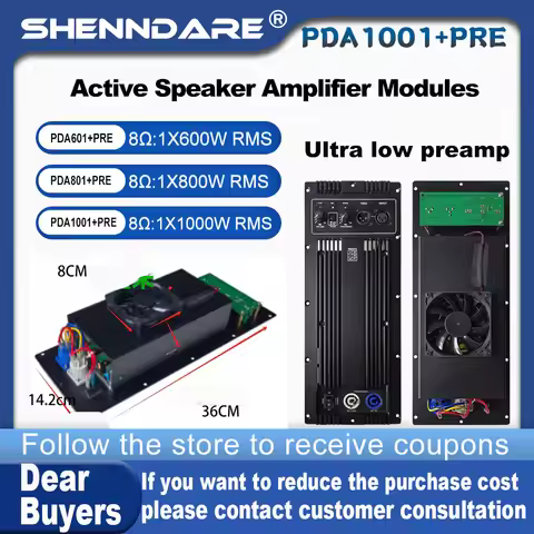 ShennDare PDA801+PRE Audio Speaker Amplifier Module 1x800W 8OHM Pre-Amplifier For Subwoofer 1X1000W 