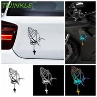 TWINKLE1 Car Prayer Gesture Laser Sticker, Prayer Gesture Easy Install Prayer Gesture Decoration Sti