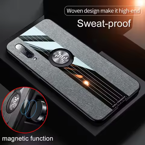 For Xiaomi Mi 9 Case Luxury Hard Cloth With Ring Stand Magnet Slim protective Back cover for xiaomi 