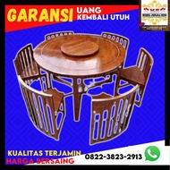 Meja makan jati belanda minimalis bulat ukiran asli jepara asli set 4 6 8 kursi 4 6 8 promo murah mi