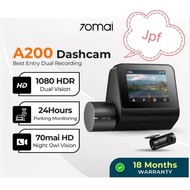 👍🔥Ready stock 70mai A200 Dual channel Dashcam front and rear 1080 Full HD+HDR 24hours parking seuvei