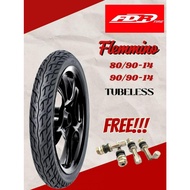 FDR TUBELESS TIRE FLEMINO RING 14 / OUTER TIRE -14 (80/90-14 - 90/90-14 ) BEAT / VARIO OLD MATIC MOT