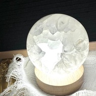 Crystal.EAA 水晶球 開口笑 白水晶洞 87mm