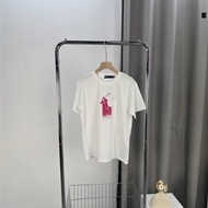 B43U R1VV 2025 Summer New Style 280g Color Classic Horse Label Printed Round Neck Basic Short Sleeve