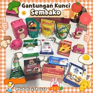 GANTUNGAN Keychain for Groceries, Kitchen Spices, Cooking Ingredients, Mini Keychain, Indomie, Cardb