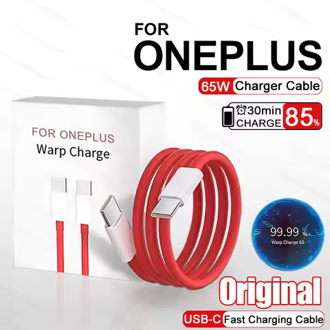 PD3.0 3A 65W Super Fast Charger For Oneplus 9 8T 7T 8 7 Pro USB C To Type C Cable USB Warp Fast Char