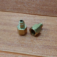 CONVERTER NUT ADAPTER GAS TONG HOSE (F 1/2" X M 1/4") REFRIGERATOR FRIDGE R12 FITTING FLARE FLARING 