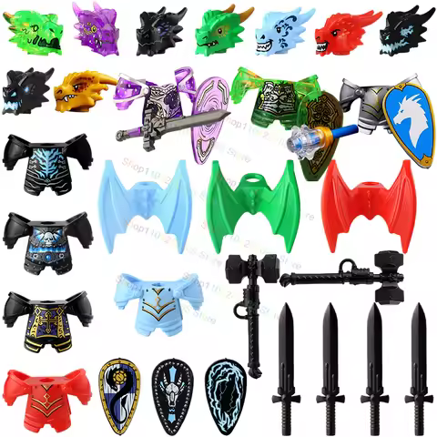 QQ04-7 Building Blocks Heavy armor Undead Knight Dragon Knights MOC Assemble scene bricks accessorie