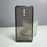 新款適用RENO手機殼透黑精准保護套監視器全包直邊軟殼防摔矽膠軟套永不發黃復古全包邊扛耐用相框凹凸感-凹糟 直邊相框 透黑 OPPO RENO