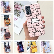 Oppo Reno5 Pro 5G Case PDSM00 CPH2201 Shockproof Soft Silicone Cover Oppo Reno5 Pro 5G Casing Cute Fashion Flowers Girl Cat Painted