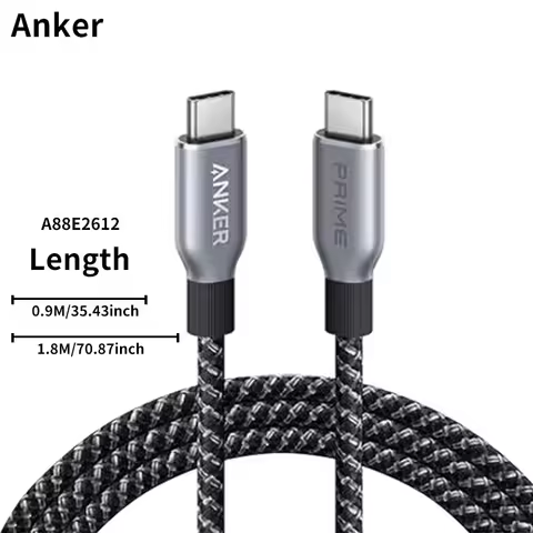 Anker Prime USB C to USB C Cable, 240W 3ft 6ft Fast Charging USB C Cable, Upcycled-Braided Nylon Wit