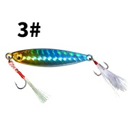 Set umpan jigging logam warna cerah 7g 10g 15g 20g 30g umpan jigging casting pantai sendok jigging u
