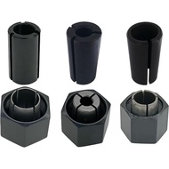 Set Collet dan Nut Router 1/4", 1/2", 12mm Untuk Router Dewalt DW6214 DW618 dengan Lengan Reducer 1/