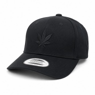 Black Maple Leaf Stoned Baseball Curved  Brim cap