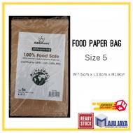 ABBAware Paper Bag 5s - Brown ( 100pcs± ) Food Grade - Disposable Paper Bag - Paper Bag 5 [Maju Jaya]