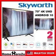 Skyworth 70" Premium 4K UHD Android 10.0 YouTube Netflix TV With Google Assistant 70SUC6500 70SUE7600  - Homehero2u