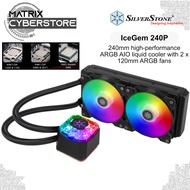 SilverStone IceGem 240P 240mm high-performance ARGB AIO liquid cooler with 2 x 120mm ARGB fans