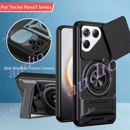 TECNO POVA 7 Ultra 5G Sliding Window Anti Fall Matte Phone Case For Tecno Pova 7 Ultra Pro 4G 5G Wit