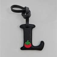 Handcrafted Tomato Leather Letter Bag Charm - Alphabet Bag Charm & Leather Bag Charm & Tomato Bag Ch