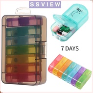 STILLSAVIEW Medicine Storage Box Rainbow Color 7 Days AM PM Large Capacity Medicine Dispenser
