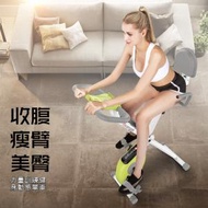 動感家用健身單車 可折疊超靜音室內磁控運動減肥  規格 磁控款-綠色-帶扶手靠背 健身單車 單車機 迷你健身單車