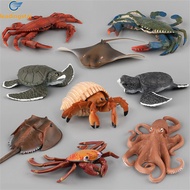 LEADINGSTAR จำลอง Ocean Sea Life สัตว์เครื่องประดับ Octopus เต่า Hermit Action Figures ของเล่นเพื่อการศึกษาสำหรับเด็ก Gift【cod】