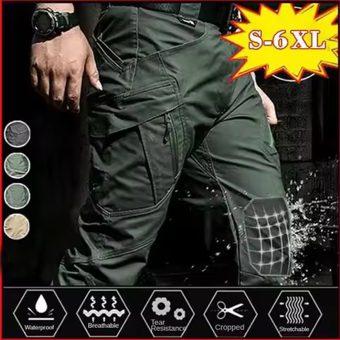 Ix9 Men's Four Seasons Wearable Tactical Multiple Pockets Trousers Workwear Training Waterproof Outd
