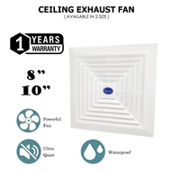 Sino Ceiling Exhaust Fan (8”/10”) - 100% Original/1 Year Warranty
