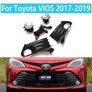 ♀For Toyota VIOS 2017-2019 Front Bumper Fog Lights Left/Right Grille Cover Bezel Grille Cover Sw ⓞ☊