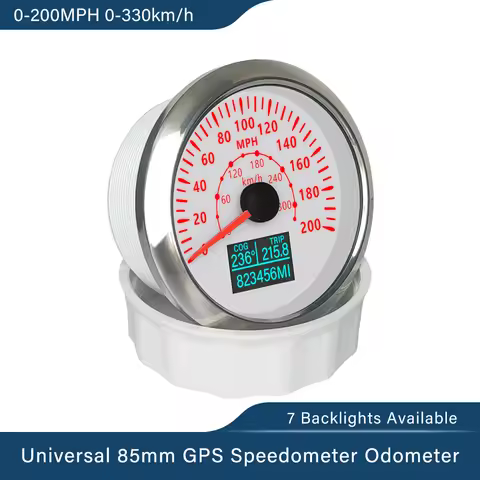 ELING Universal Waterproof 85mm GPS Speedometer 0-60km/h 0-120km/h 0-200km/h With 7 Colors Backlight