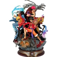 Trio Captain One Piece Luffy Kid Law Action Figure Diorama Resin Tetap