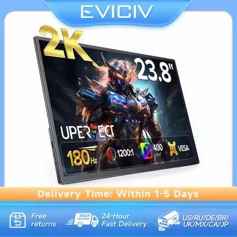 Eviciv 23.8" 2K 180Hz Portable Gaming Monitor 400Nit IPS Extender Screen for Laptop Steam Deck Switc