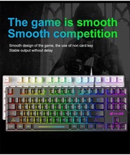 FIREWOLF 87-Key Electronic Competition Game Mechanical Feeling Keyboard Usb Wired Backlight K16