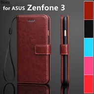 for Fundas Zenfone 3 leather phone case wallet flip cover card holder cover case for ASUS Zenfone 3