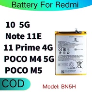 Battery BN5H Bateri Compatible For Redmi 10 5G, Note 11E, redmi 11 Prime 4G Batery Poco M4 5G, M5