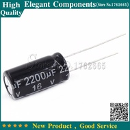 10PCS 2200UF 16V 16V 2200UF Electrolytic Capacitor 16 V / 2200 UF Size 10*20MM A