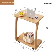 Wood Solid Movable Coffee Table, Small Living Room Table, New Model Computer Table With Wheels, Beds