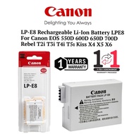 Canon LP-E8 BATTERY FOR CANON EOS 550D/600D/650D/700D (1 YEARS WARRANTY) 1 TO 1 EXCHANGES LPE8 LPE8 