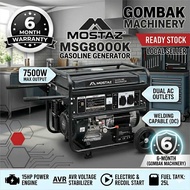 ​Mostaz MSG8000K Gasoline Generator (7.5kW Max Output) | 15HP Heavy Duty Engine | E-Start | 6 Months