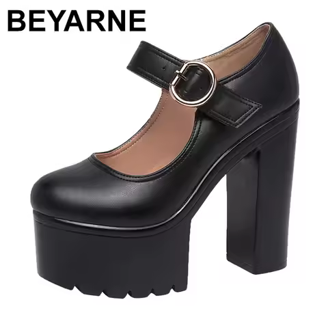 BEYARNE6cm 8cm 13cm Block Heel Shoes Women Wedding Shoe Spring Fall High Heels Pumps Ladies Party Of
