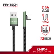 Fantech Charging Cable KM104 / KC104 / KL104 with Charging & Data Transfer L Shape Design Up to 1.2