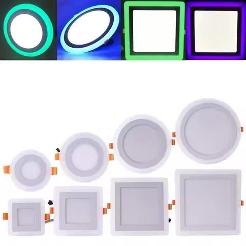 White + RGB LED Panel Light and Remote Control 6W/9W/16W/24W Recessed LED Ceiling downlight Acrylic 