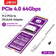 JEYI M2 NVME to Oculink Female Dock SFF-8612 Adapter PCIe 4.0 X4 64Gbps to Oculink SFF-8611 4i Host 